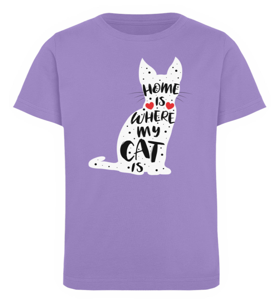 Zeigt home is where my cat is kinder organic t shirt in Farbe French Navy