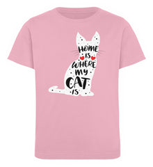 Home Is Where My Cat Is | Kinder Bio T-Shirt in French Navy in Größe 12/14 (152/164)