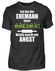 Lustiger Spruch | Ehemann einer Dresdnerin | Herren T-Shirt in Black in Größe S