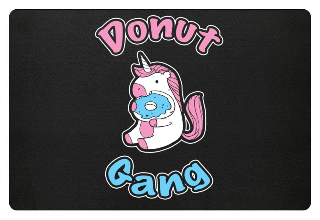 Donut Gang | Süßes Einhorn | Fußmatte in Schwarz in Größe 60x40cm