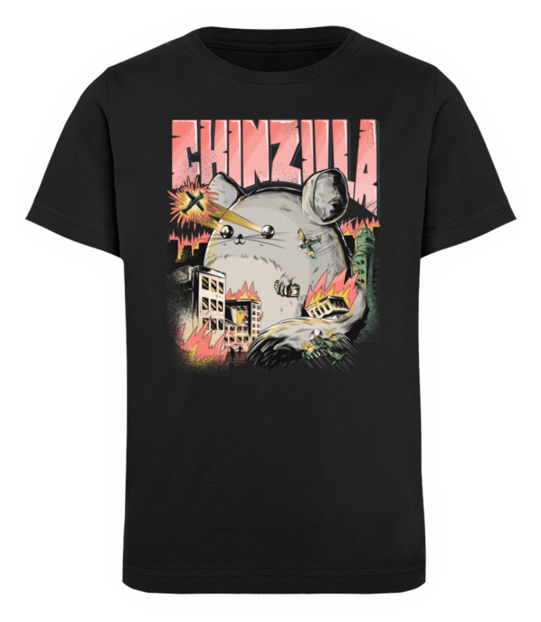 CHINZILLA | Chinchilla | Kinder Bio T-Shirt in Black in Größe 3/4 (98/104)