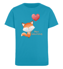 Kindergeburtstag | Fuchs | Kinder Bio T-Shirt in Golden Yellow in Größe 3/4 (98/104)