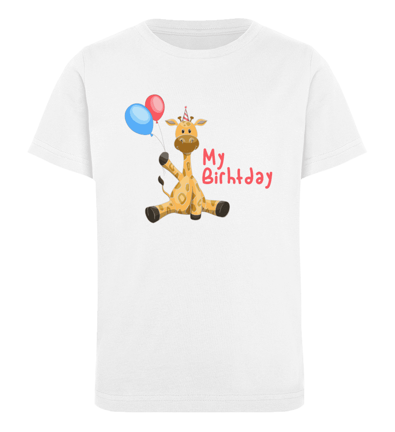 Zeigt giraffe kindergeburtstag mein geburtstag kinder organic t shirt in Farbe Bright Orange