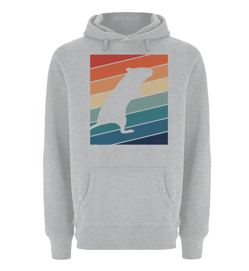 Zeigt gerbil owner gift retro vintage unisex premium kapuzenpullover in Farbe Schwarz