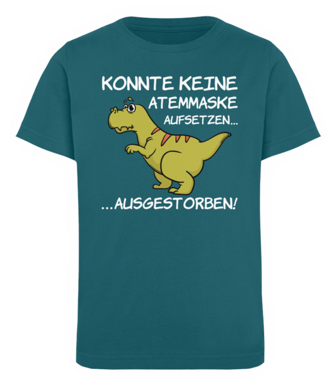 Zeigt dinosaurier t rex atemmaske kinder organic t shirt in Farbe French Navy