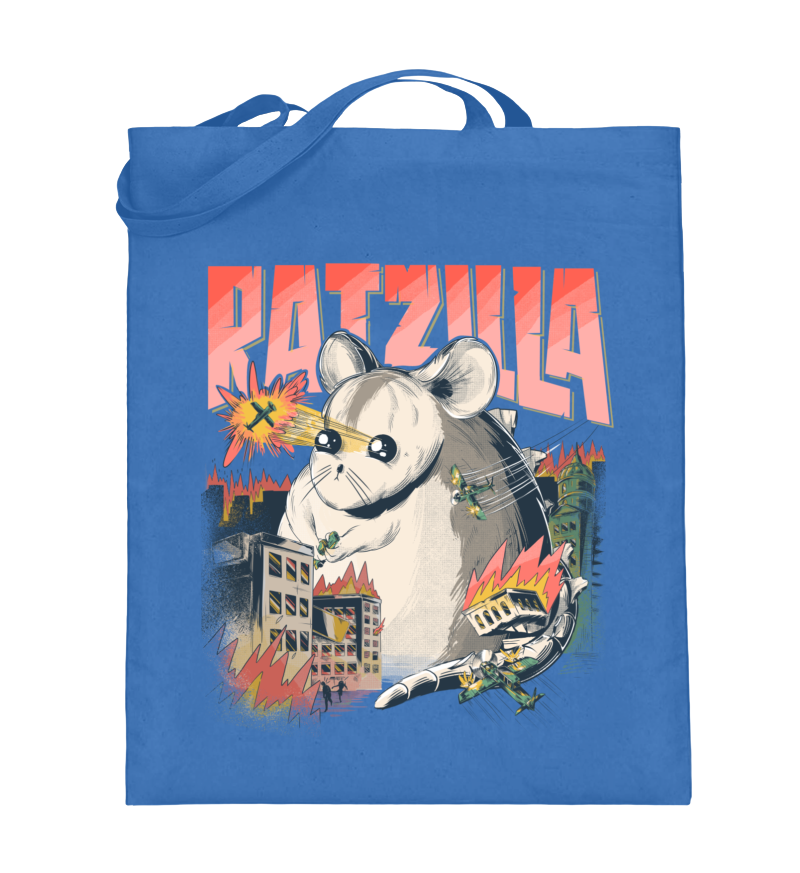 Zeigt ratzilla lustiges farbratten monster jutebeutel mit langen henkeln in Farbe 