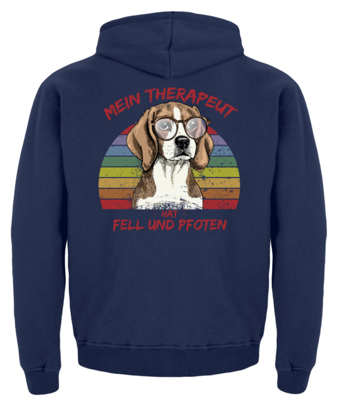 Vintage Beagle Therapeut Spruch | Kinder Hoodie in Jet Black in Größe 3/4 (98/104)
