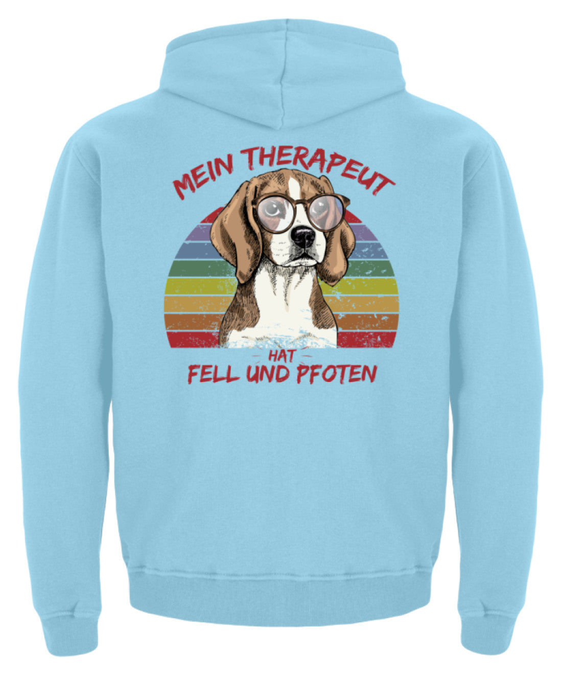 Zeigt vintage beagle therapeut spruch kinder hoodie in Farbe Jet Black