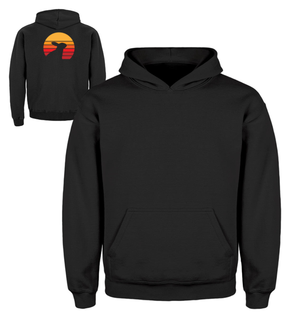 Zeigt kaninchen schones liebenswertes retro motiv mit hase vintage kinder hoodie in Farbe Jet Schwarz