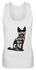 Home Is Where My Cat Is Saying | Frauen Tank Top in White in Größe S