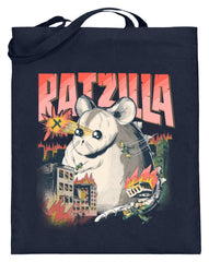 Zeigt ratzilla lustiges farbratten monster jutebeutel mit langen henkeln in Farbe Deep Blue