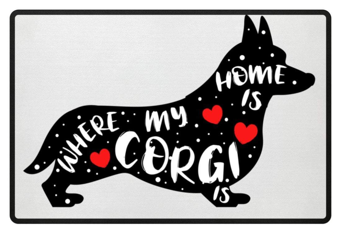Corgi | Lustiger Hundespruch | Hundehalter Fußmatte in Kelly Green in Größe 60x40cm
