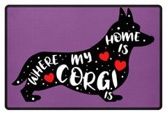 Zeigt corgi saying cute dog pet fussmatte in Farbe Lila
