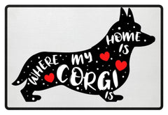 Corgi | Lustiger Hundespruch | Hundehalter Fußmatte in Kelly Green in Größe 60x40cm