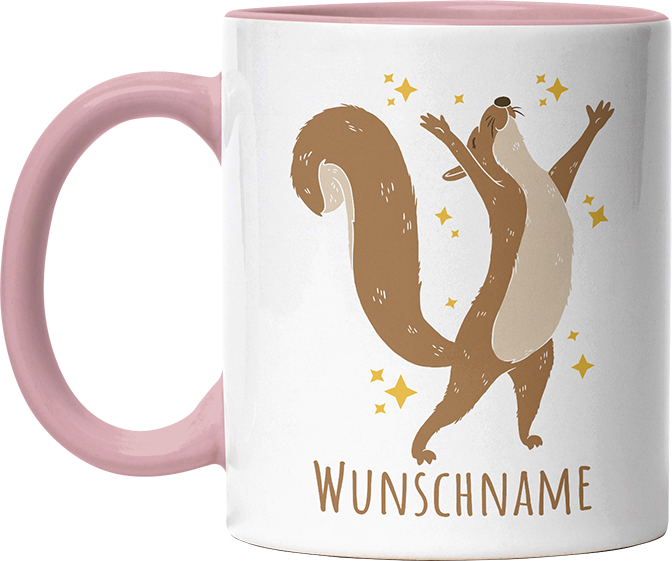 Eichhörnchen Personalisierbar Name 1 Witzige Altrosa Tasse kaufen Geschenk