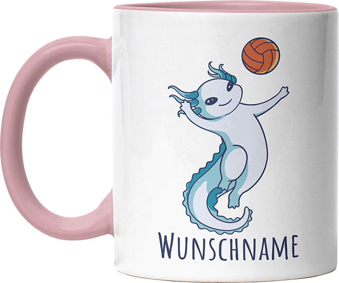 Axolotl Volleyball Kaffee Personalisierbar Name Witzige Altrosa Tasse kaufen Geschenk