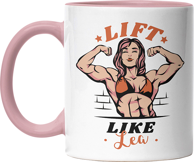 Lift Like Bodybuilderin Personalisierbar Name Witzige Altrosa Tasse kaufen Geschenk