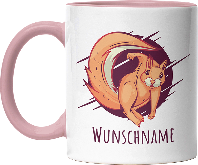 Eichhörnchen Personalisierbar Name 2 Witzige Altrosa Tasse kaufen Geschenk