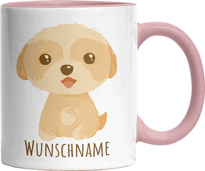 Maltipoo Personalisierbar Name Witzige Altrosa Tasse kaufen Geschenk