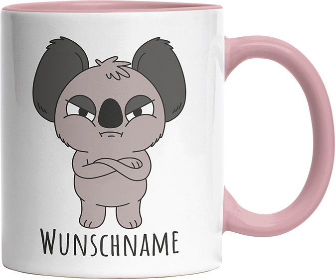 Genervter Koala Personalisierbar Name Witzige Altrosa Tasse kaufen Geschenk