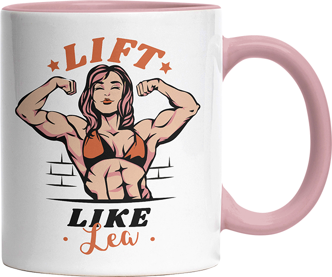 Lift Like Bodybuilderin Personalisierbar Name Witzige Altrosa Tasse kaufen Geschenk