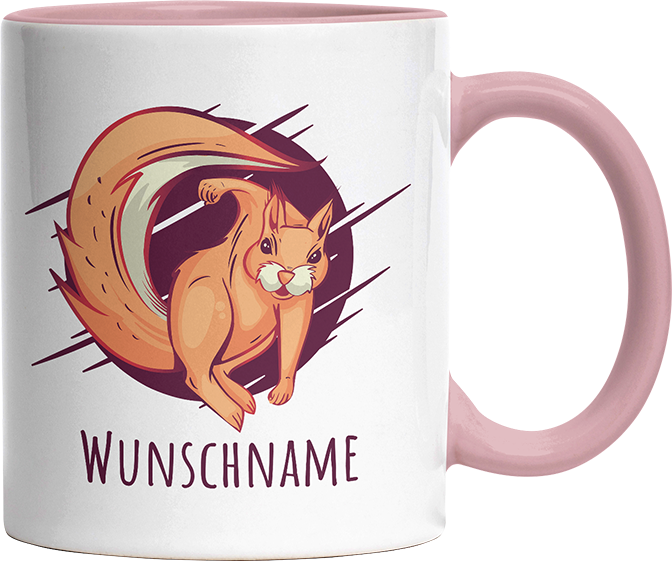 Eichhörnchen Personalisierbar Name 2 Witzige Altrosa Tasse kaufen Geschenk
