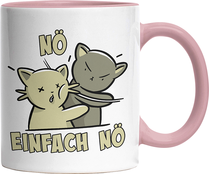 Nö Einfach Nö Katzen Ohrfeige Witzige Altrosa Tasse kaufen Geschenk
