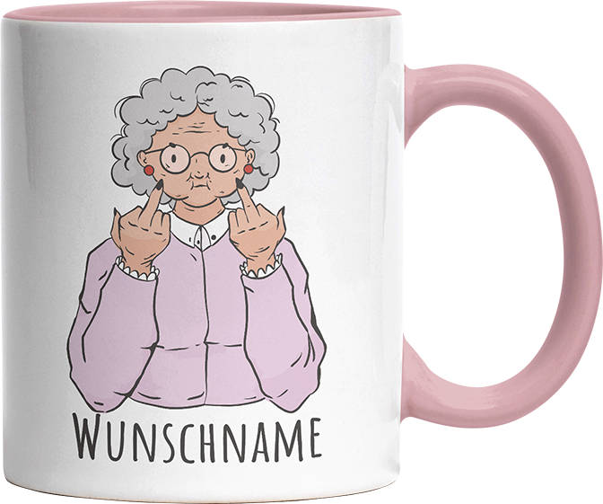 Alte Dame Kaffee Personalisierbar Name Witzige Altrosa Tasse kaufen Geschenk