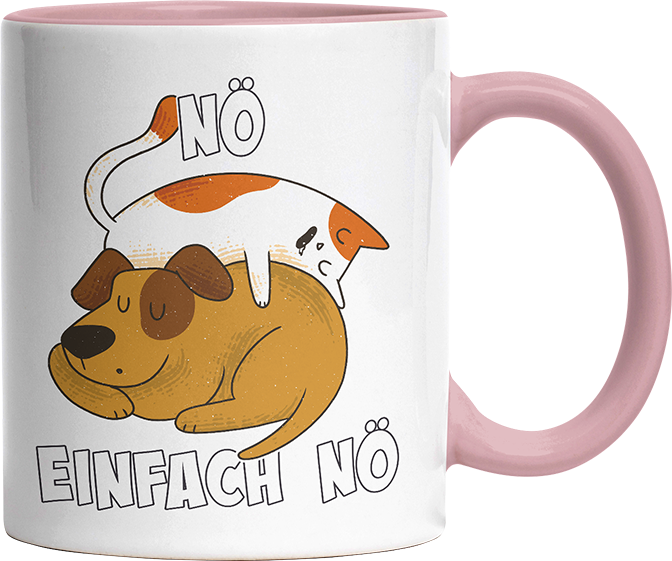 Nö Einfach Nö Hund Katze schlafen Witzige Altrosa Tasse kaufen Geschenk