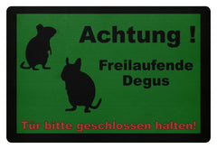 Zeigt achtung degus schoner spruch lustiges degu motiv geschenkidee fussmatte in Farbe Lila