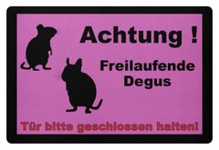 Zeigt achtung degus schoner spruch lustiges degu motiv geschenkidee fussmatte in Farbe Mausgrau
