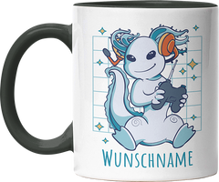 Axolotl Gamer Personalisierbar Name Witzige Black Tasse kaufen Geschenk