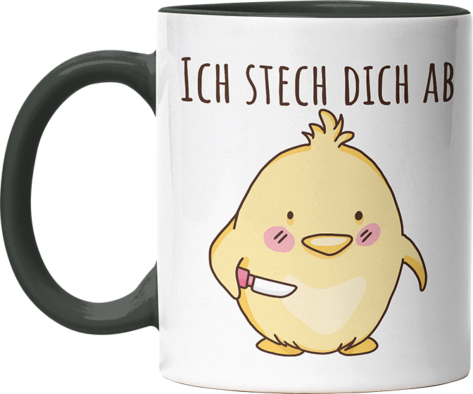 Ich stech dich ab Hühnchen Witzige Black Tasse kaufen Geschenk