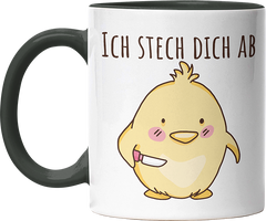 Ich stech dich ab Hühnchen Witzige Black Tasse kaufen Geschenk