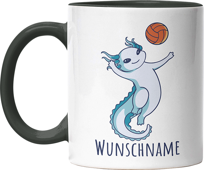 Axolotl Volleyball Kaffee Personalisierbar Name Witzige Black Tasse kaufen Geschenk