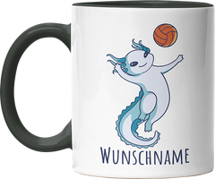 Axolotl Volleyball Kaffee Personalisierbar Name Witzige Black Tasse kaufen Geschenk