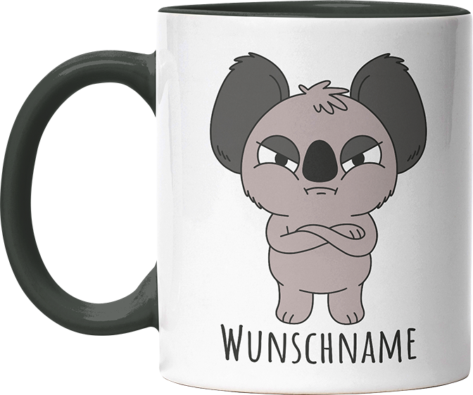 Genervter Koala Personalisierbar Name Witzige Black Tasse kaufen Geschenk