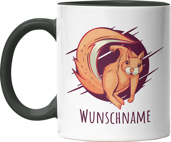 Eichhörnchen Personalisierbar Name 2 Witzige Black Tasse kaufen Geschenk