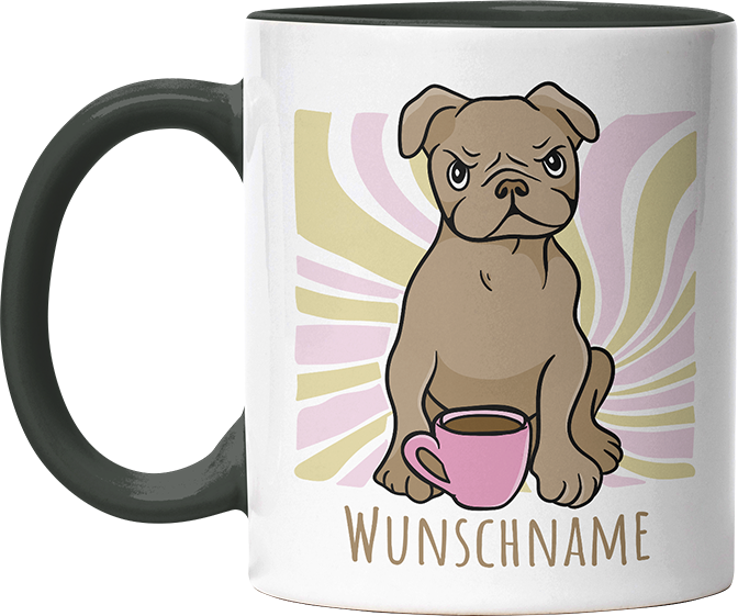 Bulldogge Personalisierbar Name Witzige Black Tasse kaufen Geschenk