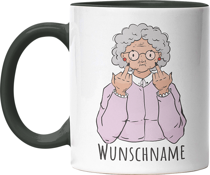 Alte Dame Kaffee Personalisierbar Name Witzige Black Tasse kaufen Geschenk