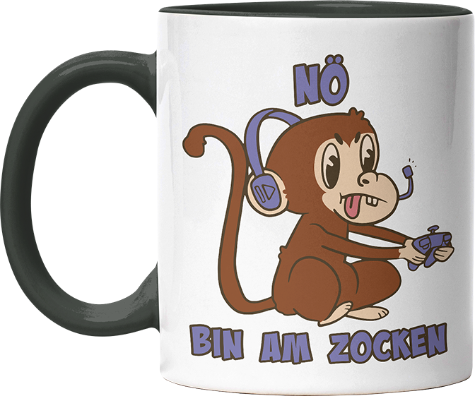 Affe Nö bin am zocken Witzige Black Tasse kaufen Geschenk