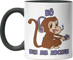 Affe Nö bin am zocken Witzige Black Tasse kaufen Geschenk