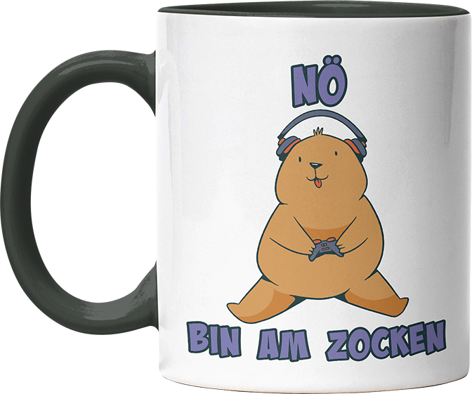 Bär Nö bin am zocken Witzige Black Tasse kaufen Geschenk