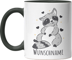 Waschbär Personalisierbar Name Witzige Black Tasse kaufen Geschenk