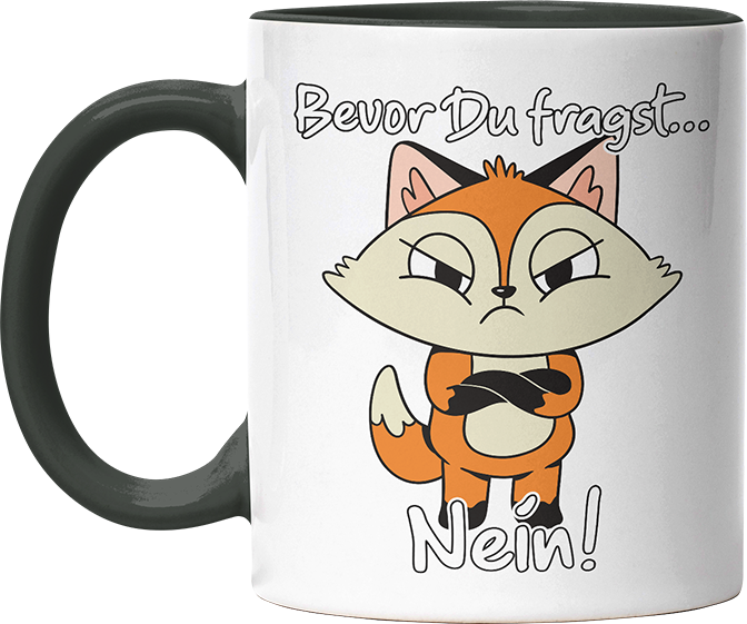 Bevor Du fragst nein Fuchs 3 Witzige Black Tasse kaufen Geschenk