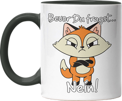 Bevor Du fragst nein Fuchs 3 Witzige Black Tasse kaufen Geschenk