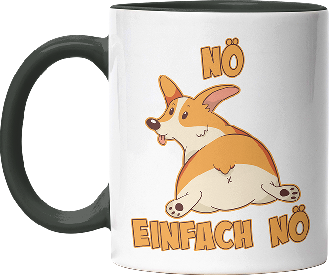 Nö Einfach Nö Corgi zeigt Hintern Witzige Black Tasse kaufen Geschenk