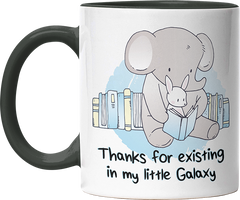 Thanks for existing in my little Galaxy Elefant Hase Witzige Black Tasse kaufen Geschenk