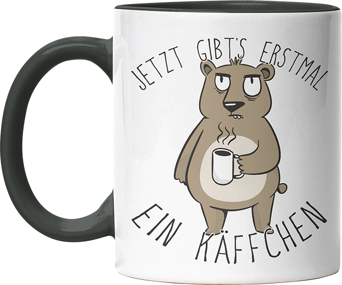 Jetzt gibts erstmal ein Käffchen Bär 2 Witzige Black Tasse kaufen Geschenk