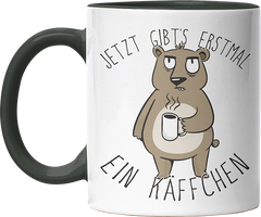 Jetzt gibts erstmal ein Käffchen Bär 2 Witzige Black Tasse kaufen Geschenk